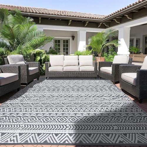 Alishomtll Outdoor Teppich Wetterfest 120x180cm, PP Wasserdichter...