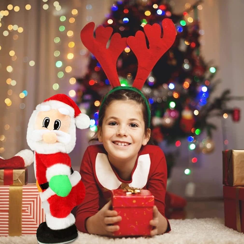Figura Musicale Natalizia Animata con Babbo Natale