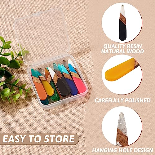 FASHEWELRY 20Pcs Teardrop Resin Wood Earring Pendant Vintage Drop Dangle Pendants for Necklace Earring Jewellery Making - Image 3