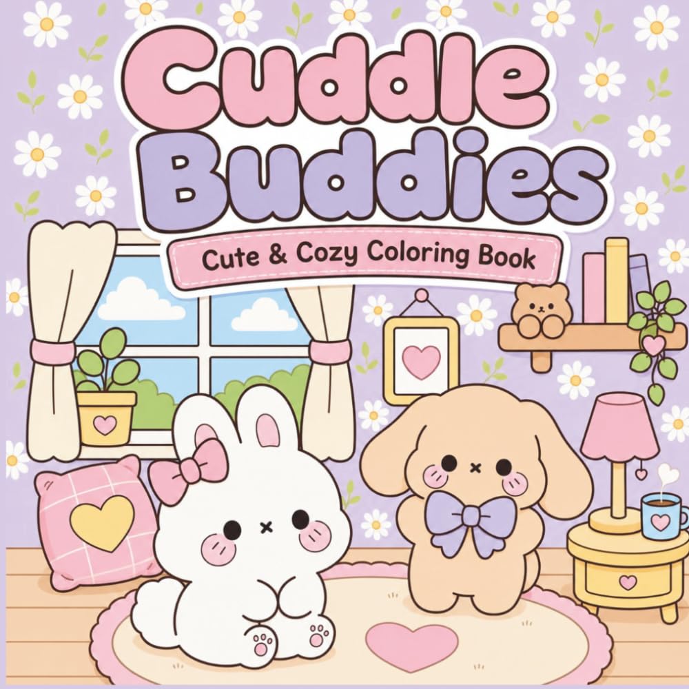 Cuddle Buddies: Cute & Cozy Coloring Book: 30 Adorable Hygge Style Images | For Kids & Adults (Cozy Friends)