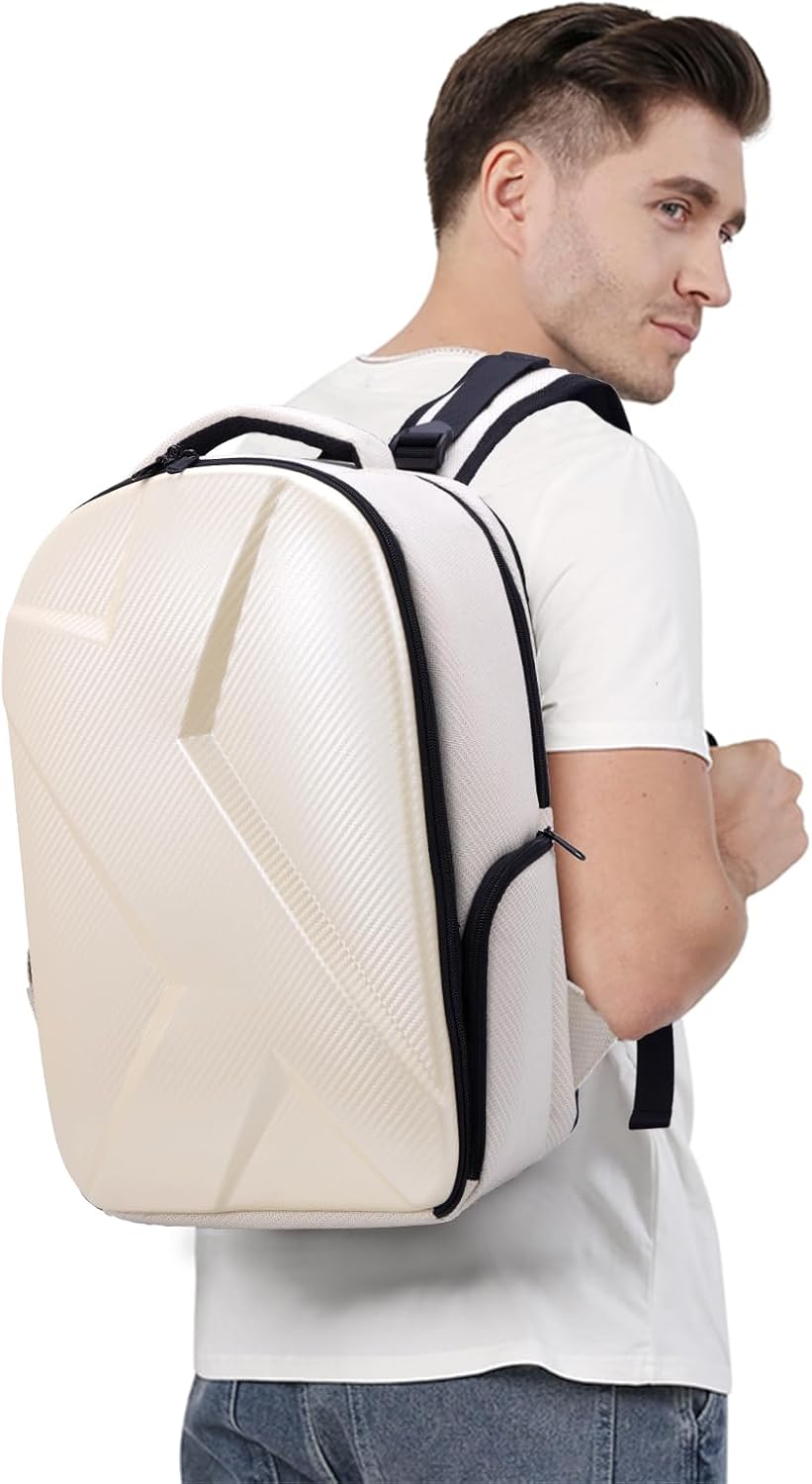 Camera Backpack Hard Shell Imitation Carbon Fiber DSLR, Waterproof Shockproof w/15.6" Lap Comp for Photo, Travelers & Daily.