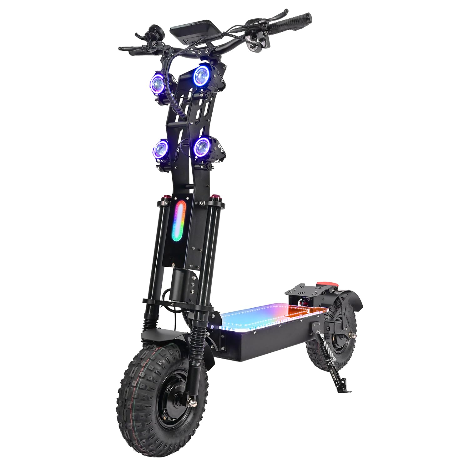 High-Performance Electric Offroad Scooter - 55 MPH Fastest Dual Motor 8000W 75-Mile Range 14 Off-Road Tires 60V 50Ah