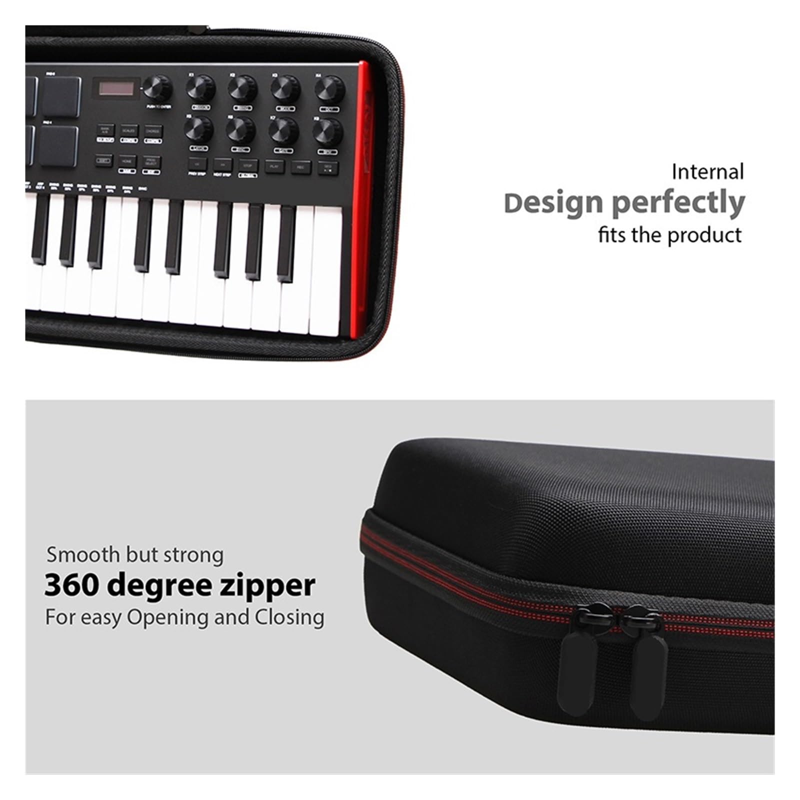 Borsa per Tastiera Custodia rigida in EVA for controller MIDI protettiva for il trasporto Solo custodia imbottita for pianoforte elettrico
