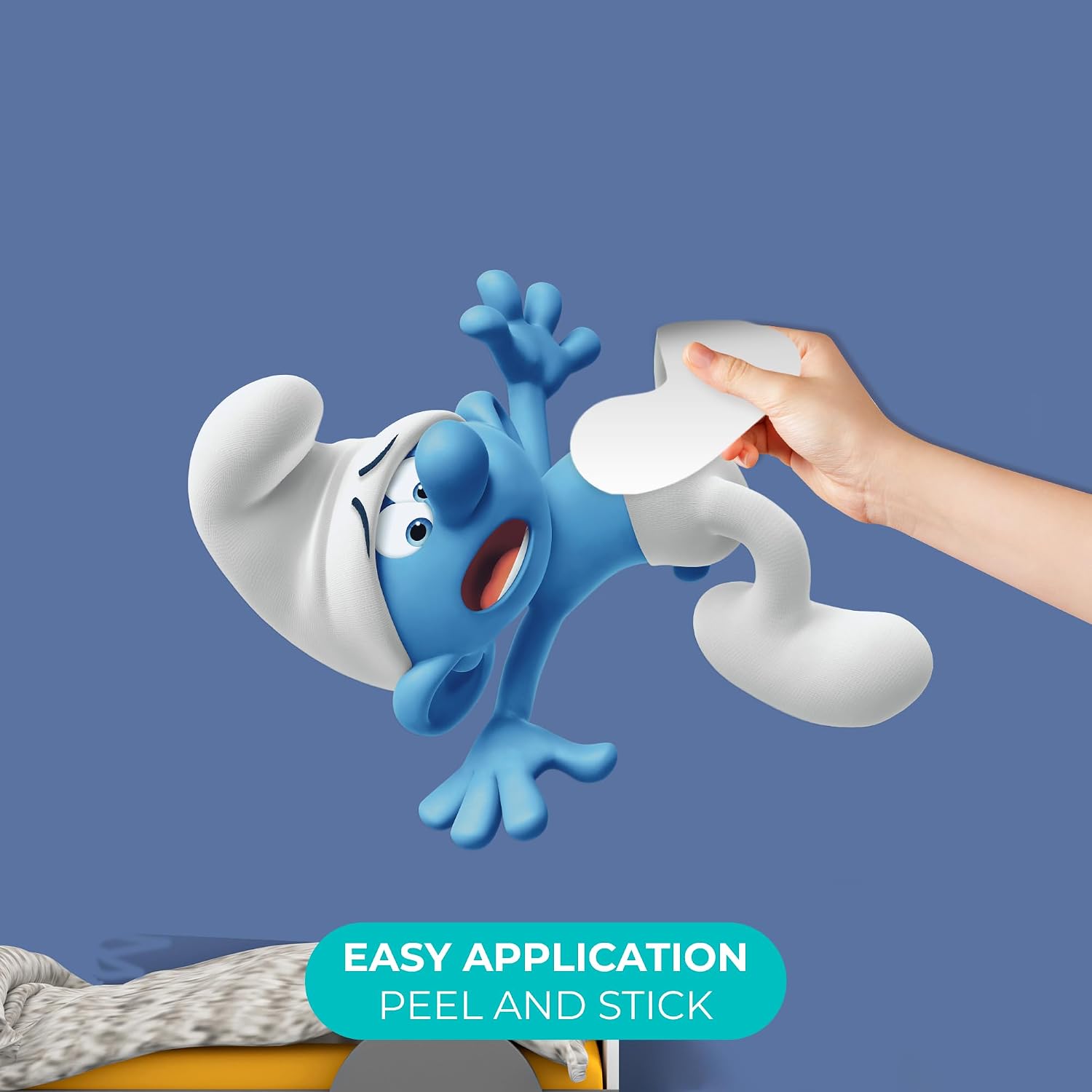 Clumsy Smurf Smurfs Peel and Stick Wall Decal I EGD X The Smurfs Series I Baby Girl or Boy I Nursery Wall Decal for Baby Room Decorations I Mural Wall Decal Sticker (Wide 30"x 27" Height)