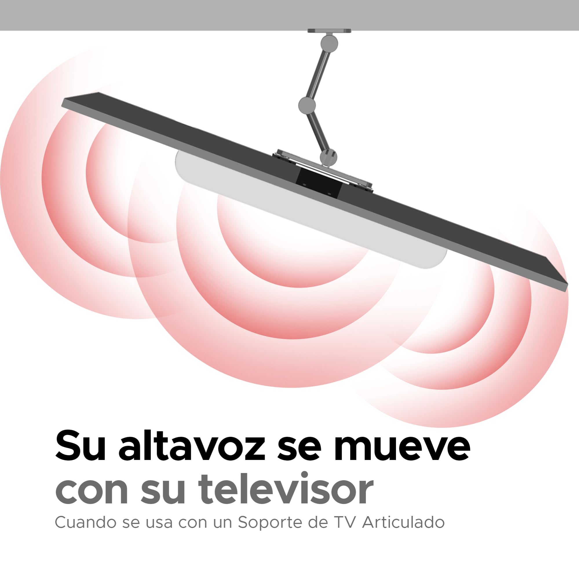 Sound bass Beam Soporte TV para Barra de Sonido, Debajo del TV, Blanco