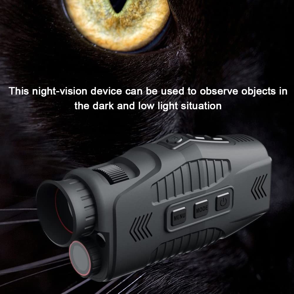 Visión nocturna, Mulcort 1080P portátil monocular visor nocturno de infrarrojos, dispositivo de día y noche, uso de fotos, vídeo, zoom digital, 5 x 300 m, distancia de visión completa