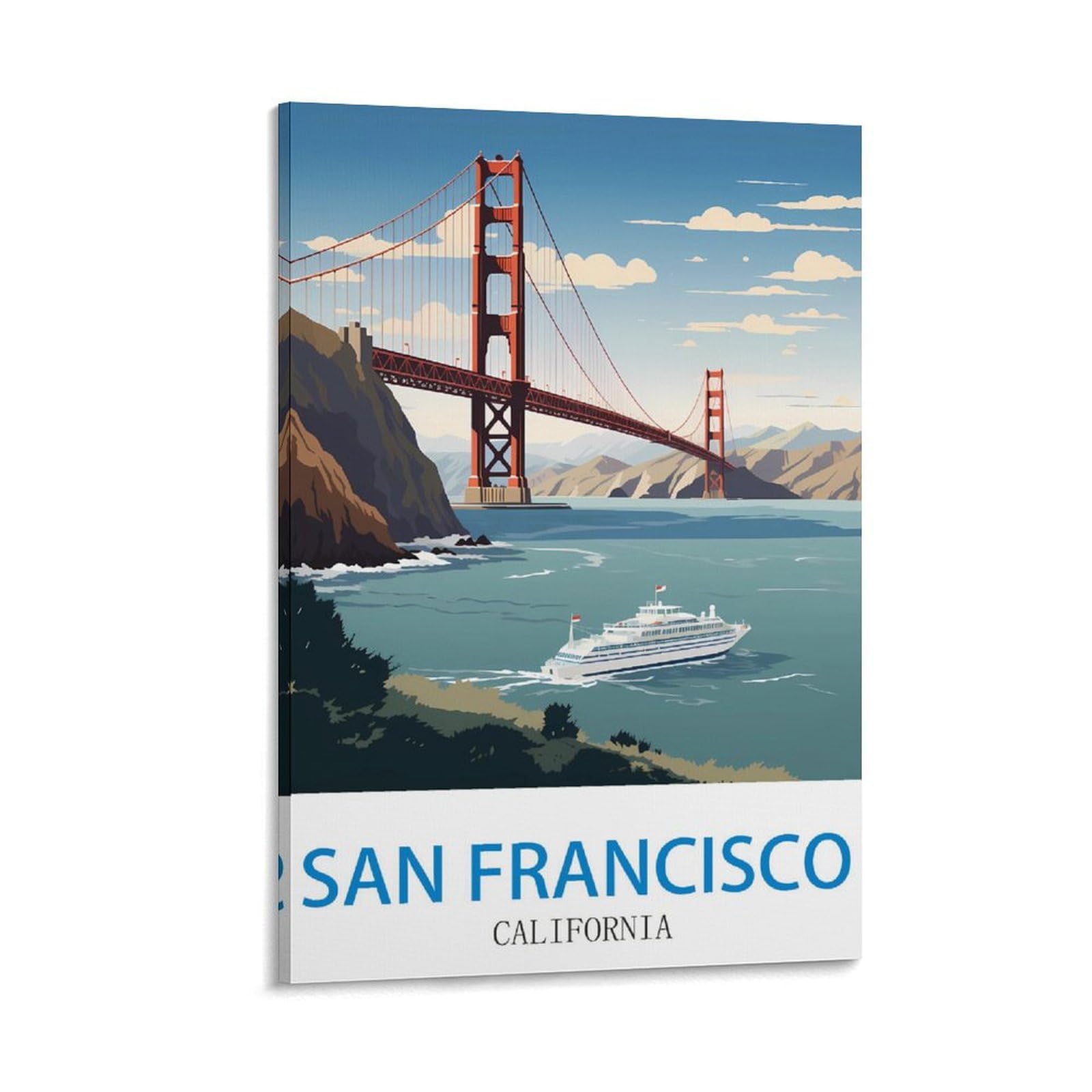 Ndoud San Francisco California Vintage Travel Posters 12x18inch(30x45cm) Wall Art Picture Print Canvas Painting for Living Room Home Decor