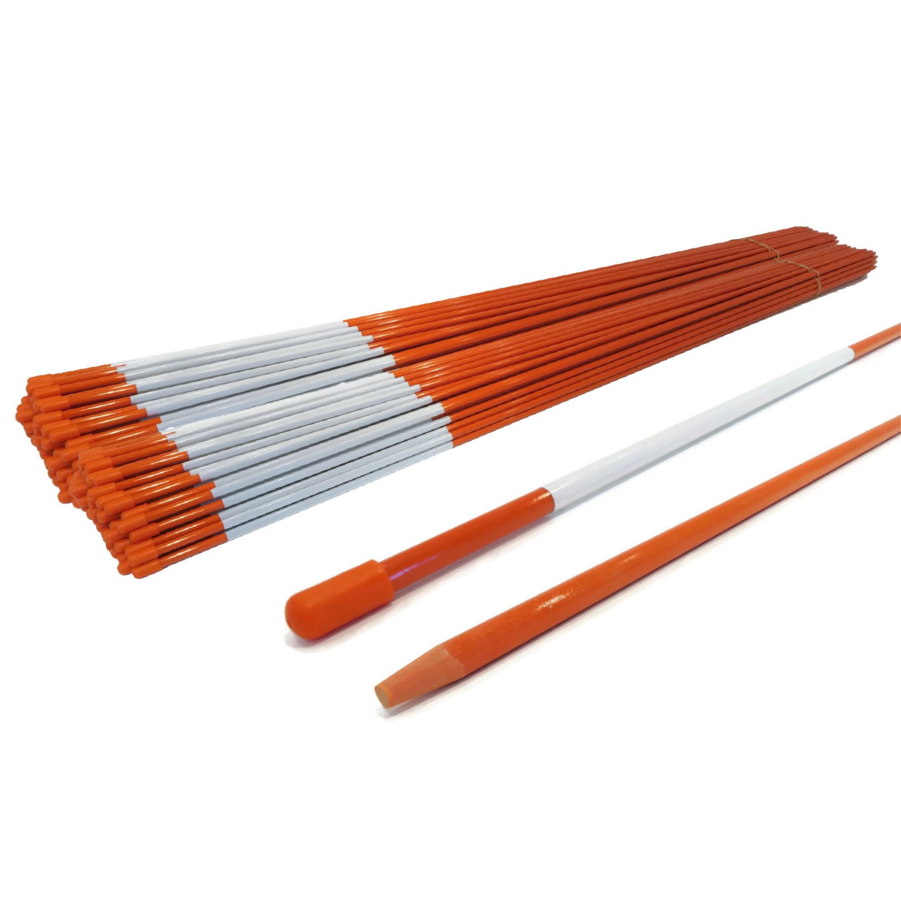 The ROP Shop (Pack of 15) (1/4 Inch) Orange 48 Inch Reflective Driveway Markers, Snow Stakes Poles for Snow Plowing Driveways, Parking Lots, Walkways,
