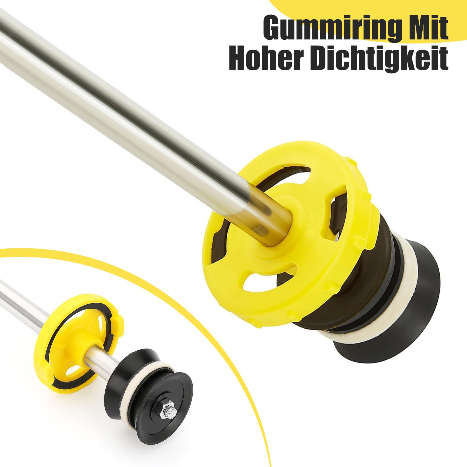 Mörtelspritze Edelstahl 5-in-1 Düsen Fugenpistole | Edelstahl Mörtelspritze – 5-in-1 Düsen Mörtelpresse mit Zubehör, ideal zum Verfugen von Mörtel, Fliesen und Bauarbeiten.