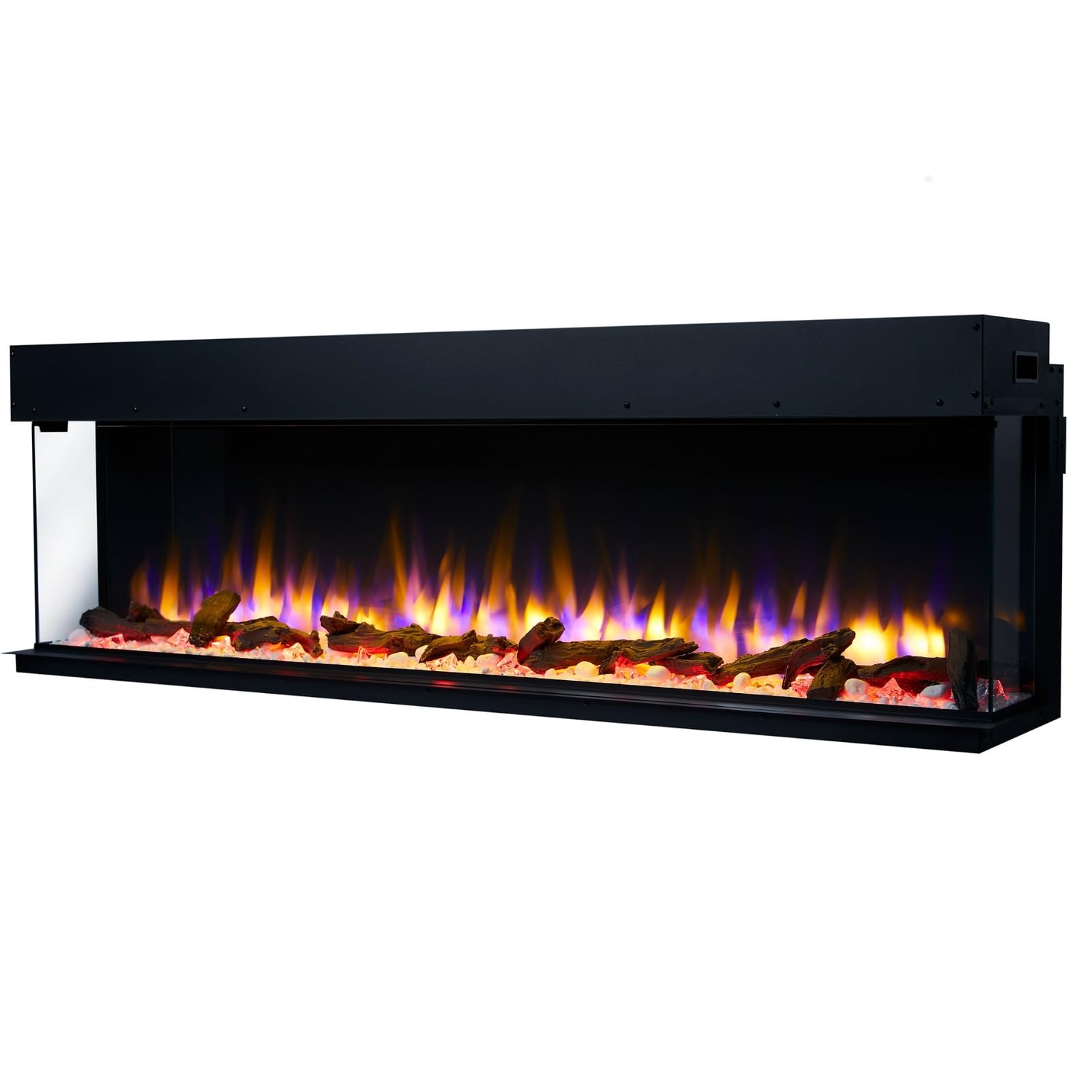 Endeavour Fires And Fireplaces Black Endeavour Fires Rosedale 3D Media Wall Electric Fireplace, 60"/1530Mm