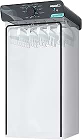Secadora de Roupas de Parede Wanke Comfort 8kg 220V Grafite com 8 Programas de Secagem, Timer até 120 Min, Painel Inclinado e 6 Cabides Multifuncionais