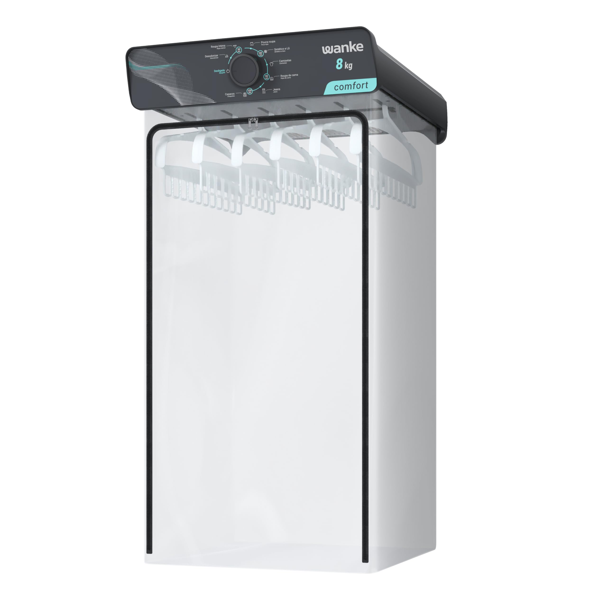 Secadora de Roupas de Parede Wanke Comfort 8kg 127V Grafite com 8 Programas de Secagem,