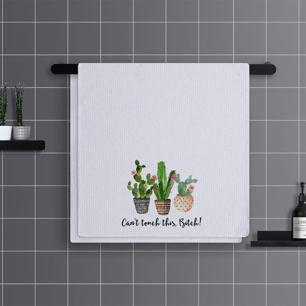 Trapos Cocina Flor De Cactus Verde Paños de Cocina Suaves y Absorbentes Paños Cocina Reutilizables Trapos de Cocina para Secar Toallas Lavable Toallas de Barra Juego de 4 (40x60cm)