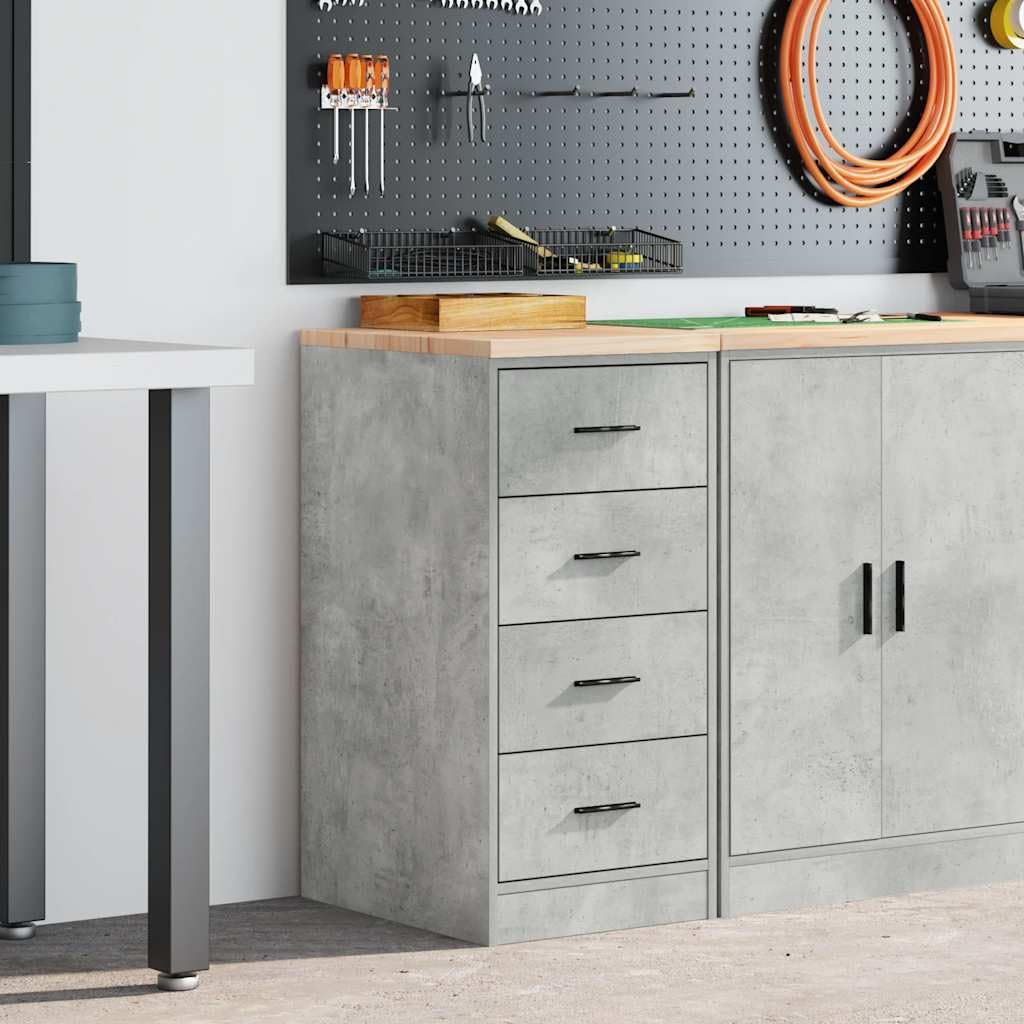 Generisch Garagen-Aufbewahrungsschrank Betongrau Massivholz Kiefer,Wirtschaft Industrie,Gewerbliche Lagerung,Industrieschränke-860592
