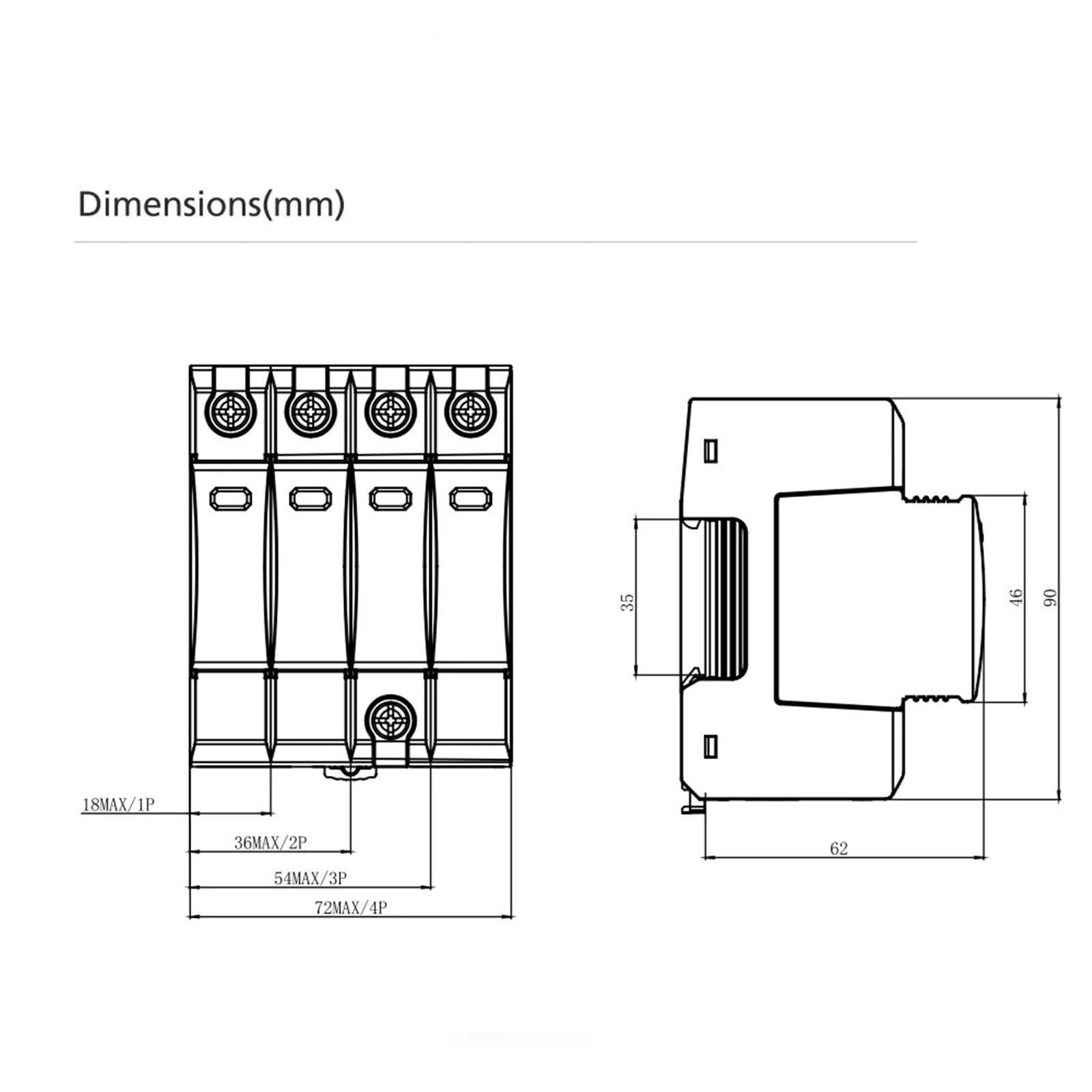Dispositivo di protezione contro le sovratensioni domestiche, protezione da sovratensioni per tutta la casa, scaricatore SPD 2P 4P AC 220V 230V 275V 35mm guida DIN 40kA (2P)