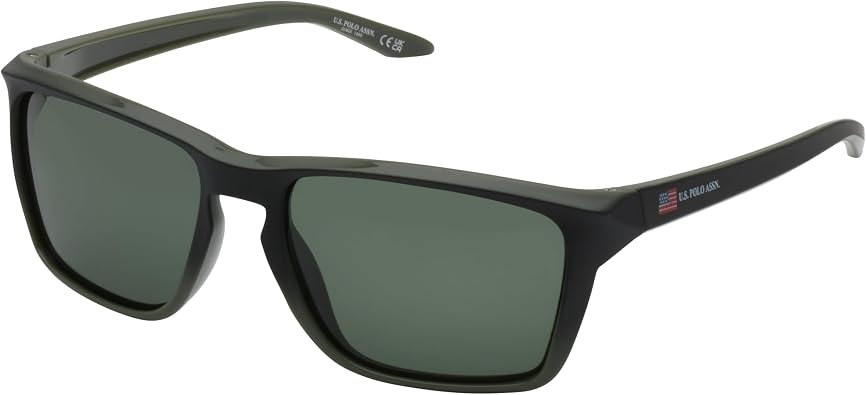U.S. POLO ASSN. mens Pa3014 Ombre Wrap Around Style Rectangular Polarized Sunglasses With Uv400 Protection, Sport Sunglasses for Men Rectangular Sunglasses