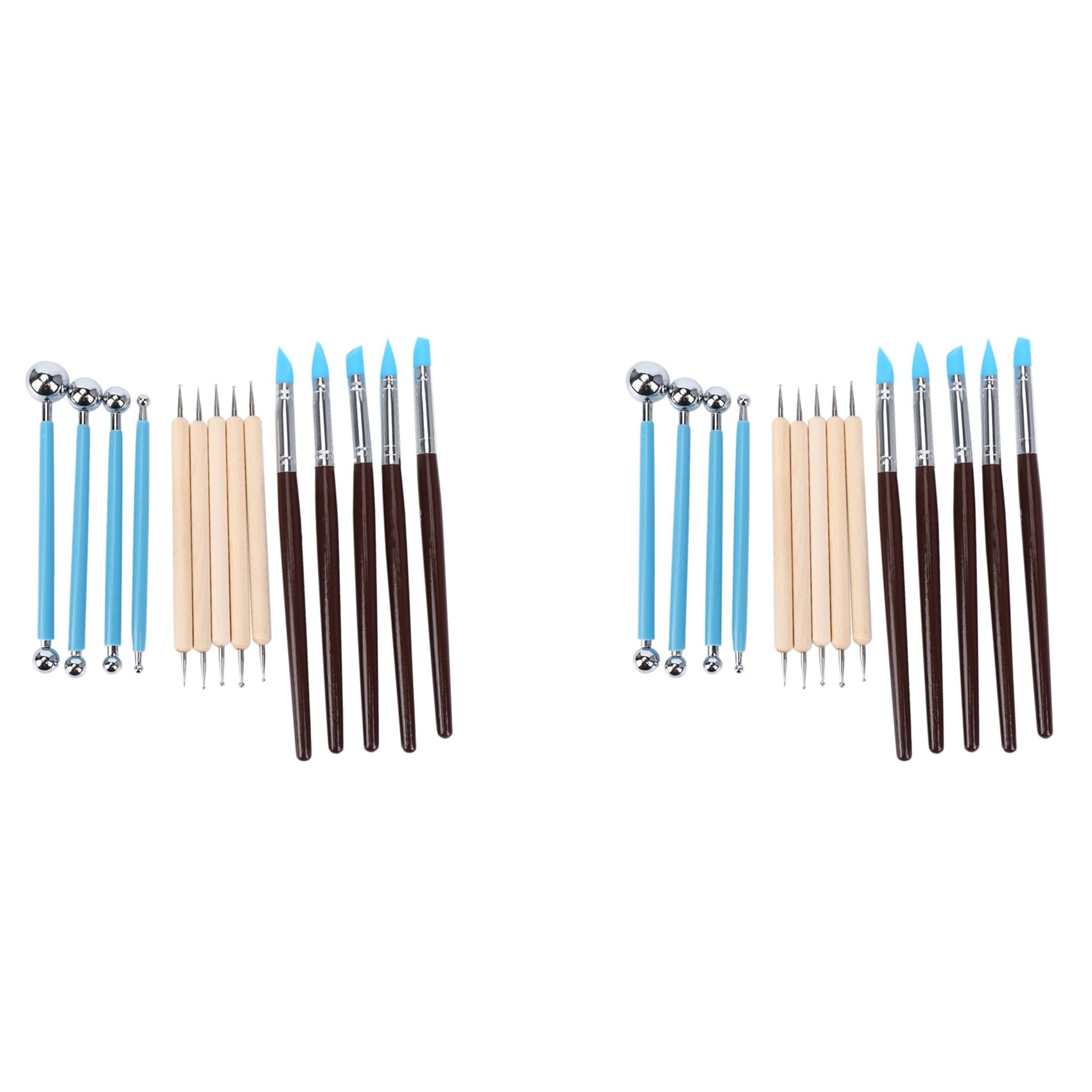 Jnchdghwa 28PCS Polymer Pottery Clay Sculpting Modelling Sit Ball Stylus Nail Art Dotting Tools Rubber Tipped Ceramic Carving Kit