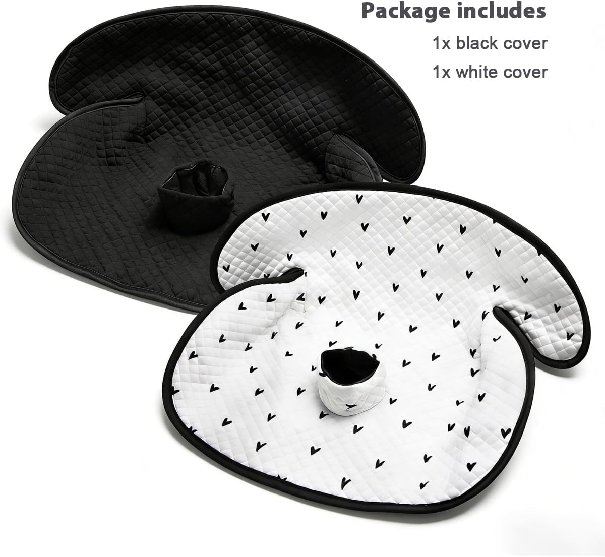 2 Pack Waterproof Baby Piddle Pads Carseat Potty Training Car Seat Protector, Waterproof Infant Car Seat Liner Cover to Prevent Pee, Leakproof and Washable (Black and White)