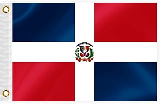 Dominican Republic Boat Nautical Flag 12x18IN Double Sided Dominicans Marine Banner Nylon Small Yacht Sail Pontoon ATV Bike Truck Motorcycle Flag with 2 Brass Grommets