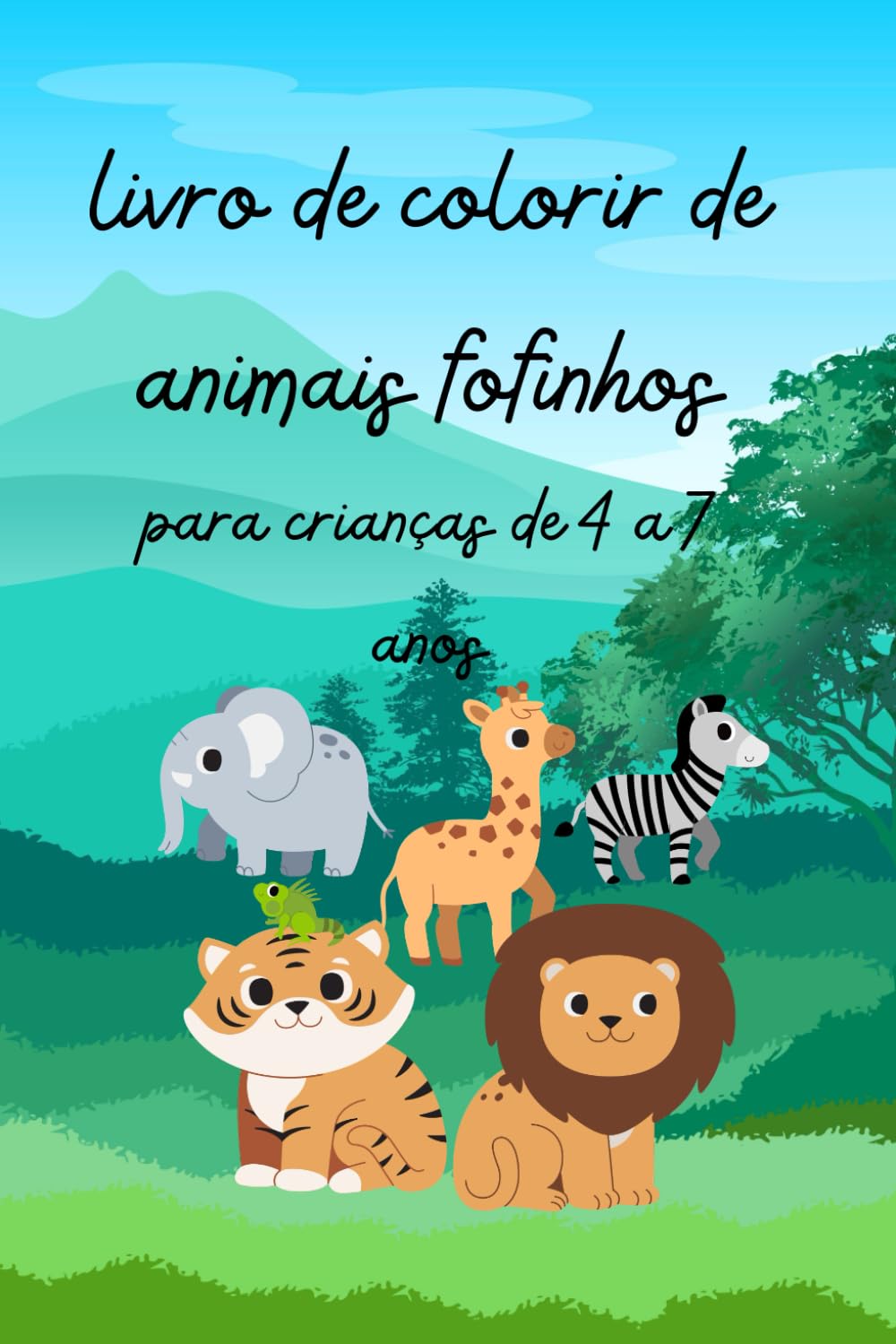 Livro de colorir de animais para crianças de 4 a 7 anos: Desenhos fofinhos e divertidos para estimular a criatividade infantil