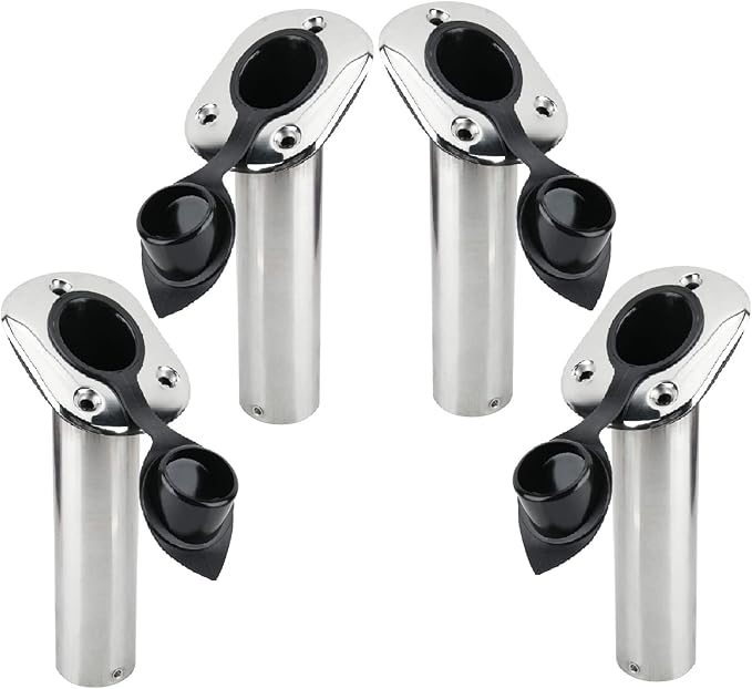 2Pcs Boat Fishing Rod Holder Marine Stainless Flush Mount Holder Drain - Foto 14