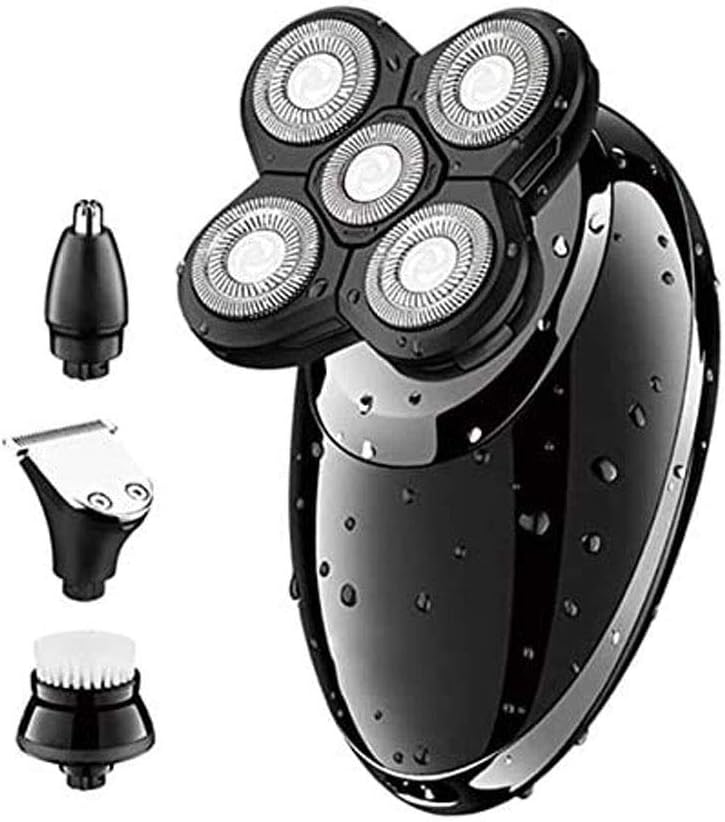 Electric Shavers,4 in 1 Washable Electric Rotary Shaver Wet Hair Clipper Rechargeable Facial Cleaning Brush for Men's Facial Care Beard Trimmer