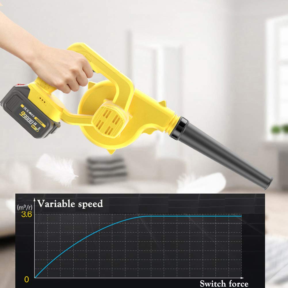 Aspirador y soplador de Hojas eléctrico, soplador barredora para Limpieza de Jardines, 2 baterías de Litio de 21 V/con Bolsa recolectora y Cargador