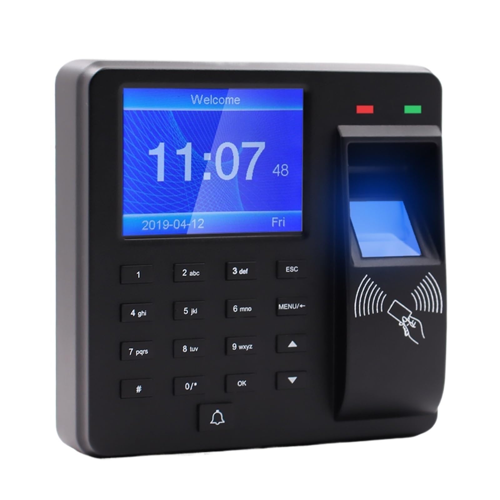 Control Horario Empleados, Reloj de control de acceso, máquina de control de asistencia con reconocimiento de huellas dactilares, contraseñas y tarjetas de identificación, reloj de control de asistenc
