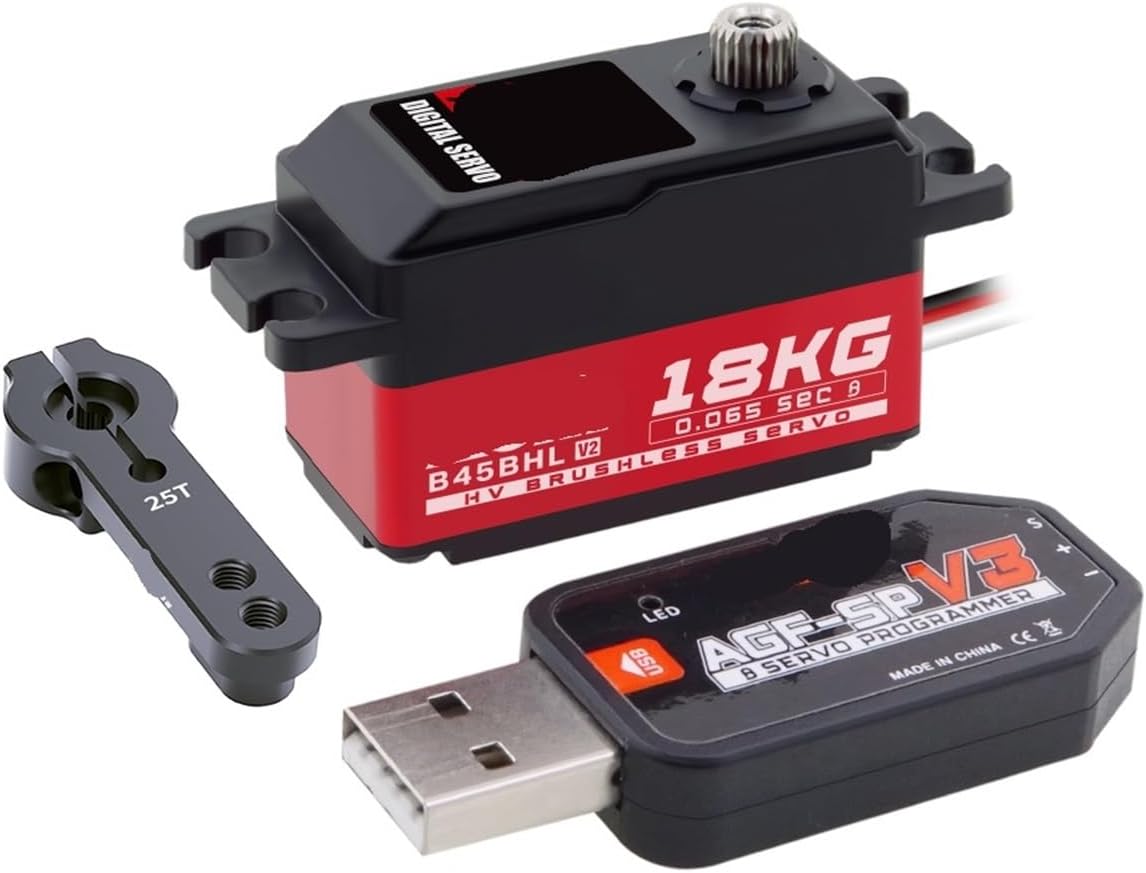 Fast B45BHL V2 18KG Brushless Digital Programmable Low Profile Remote Control Servo for 1/10(Only USB AGF-SPV3)