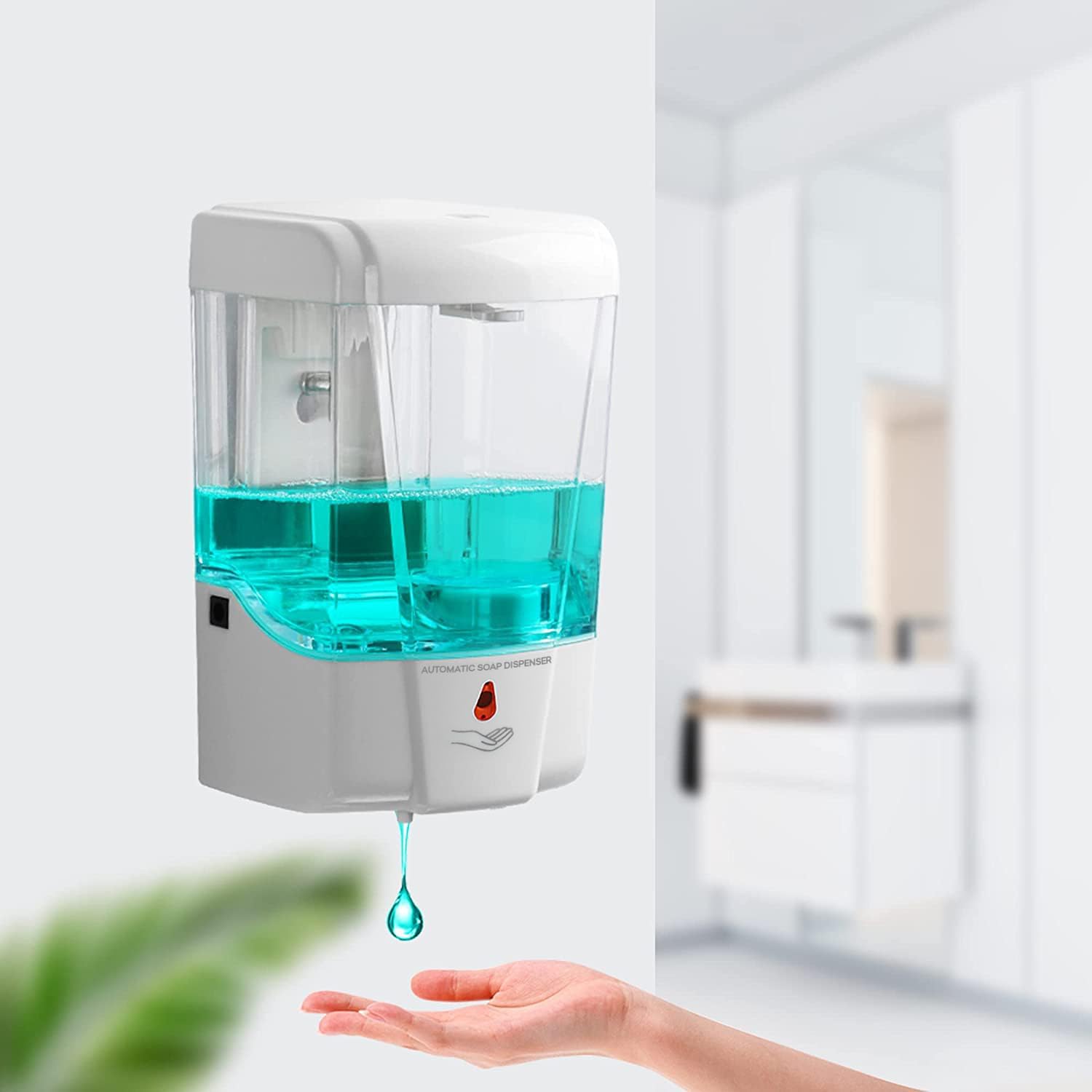 Touchless Automatic Hand Sanitizer Dispenser, Gel Wall Mount Hands Free Soap Dispenser 700ML for Hotel, Office, School, Kitchen, Church, Shopping Mall, Applicable to Multiple Scenarios