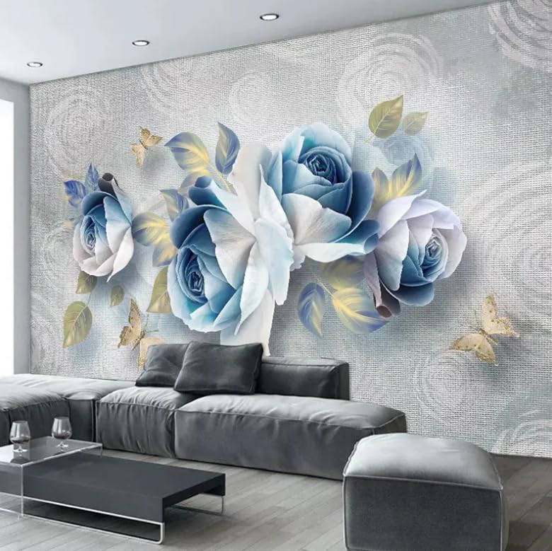 Papier peint panoramique rose 3D décoration murale salon chambre 400x280