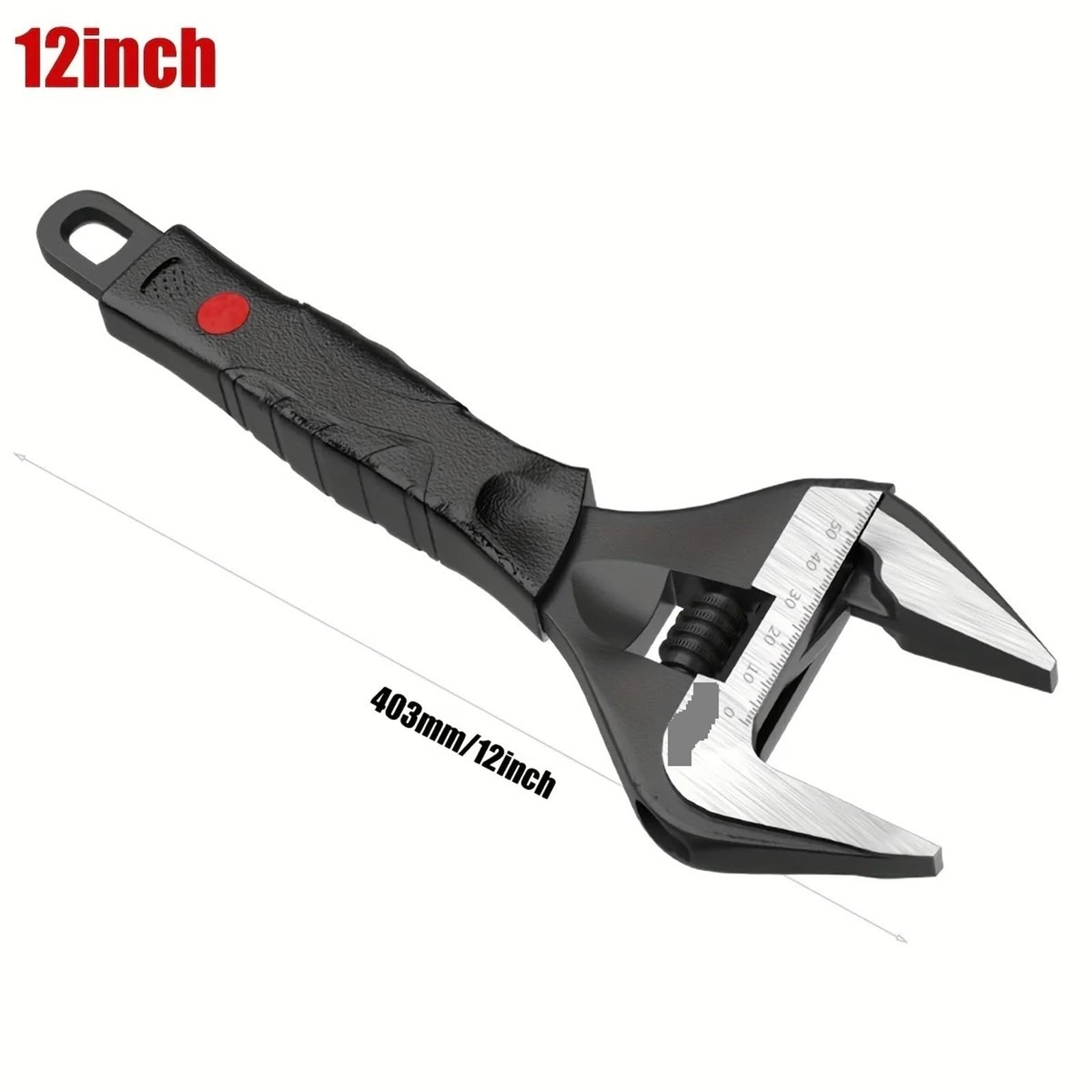 Llave Ajustable 1 Uds. Llave ajustable de fontanería con agarre suave, métrica, juego de boca ancha de acero(403mm 12inch)