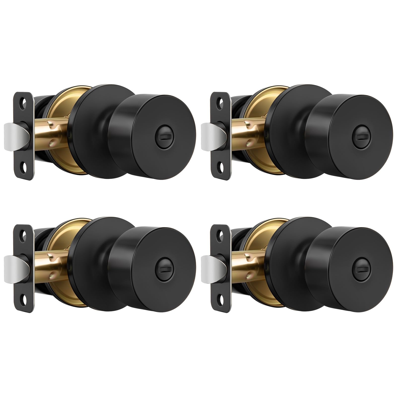 Haidms Matte Black Closet Door Knobs - 6 Pack -18