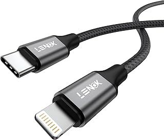 LENOK USB-C PD Fast Charging Cable, Compatible with iPhone Port, Nylon Braided, for iPhone 14/13/12/11/XS/XR/8/7 (1M)