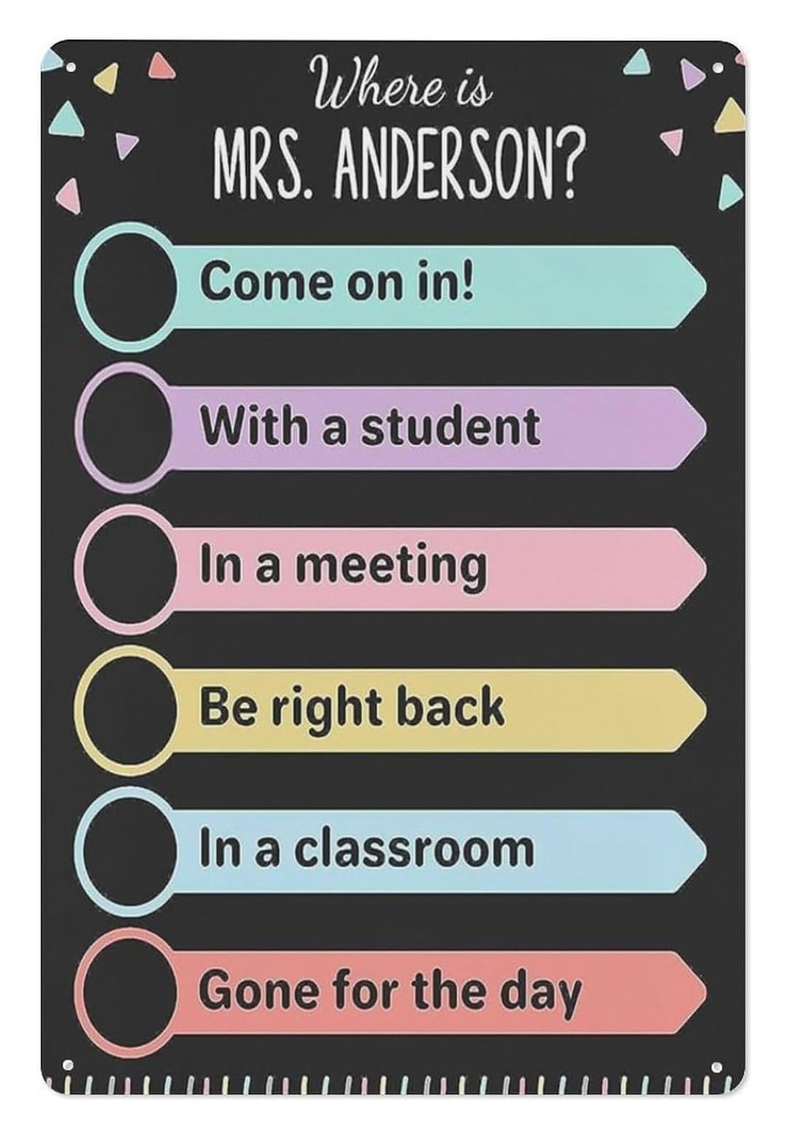 IDGTTLDF Back to School Decor Metal Tin Sign Where is the Counselor School Office Door Sign with Slider Vintage Wall Plaque for Counselors Teachers 8 X 12 Inch