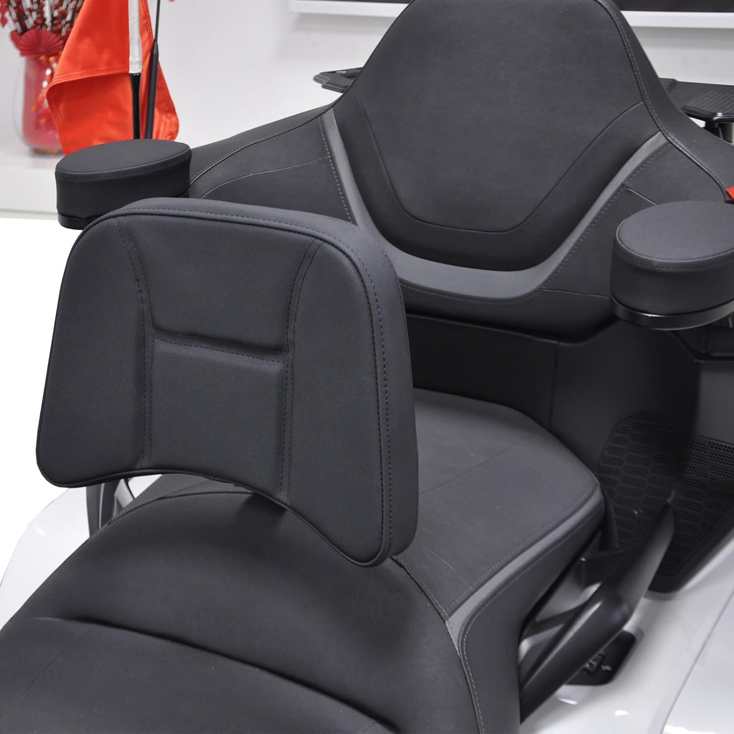 Panical Motorcycle for Honda 2018-2026 GoldWing GL1800 F6B Accessories Seat Middle Backrest H Pattern Nubuck Leather Large size (Quickly Disassembly backrest)
