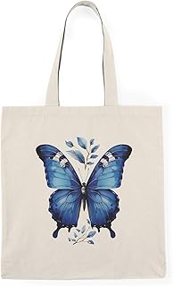 شنطة توت توت كبيرة من القماش بتصميم فراشة جميلة شديدة التحمل مع سوستة من توتيباج - 246