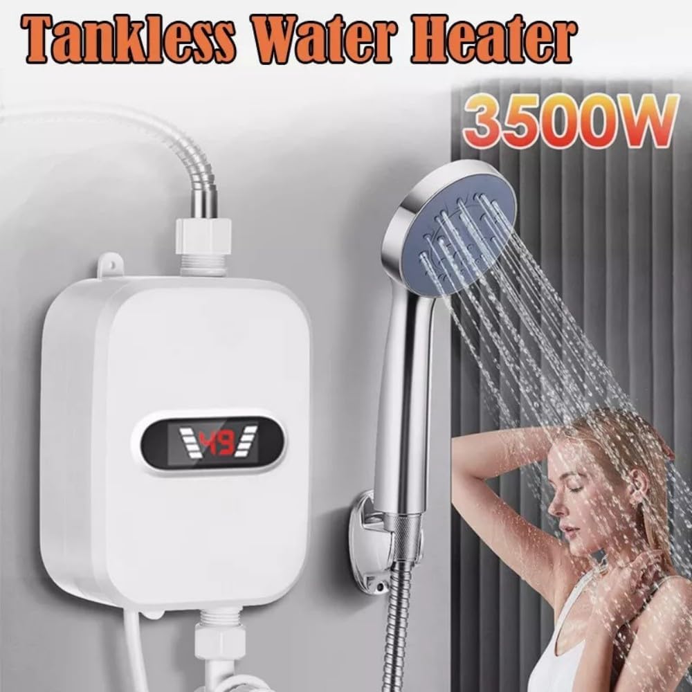 3500W Tankless Hot Water Heater Shower Electric Instant Heater Bathroom US