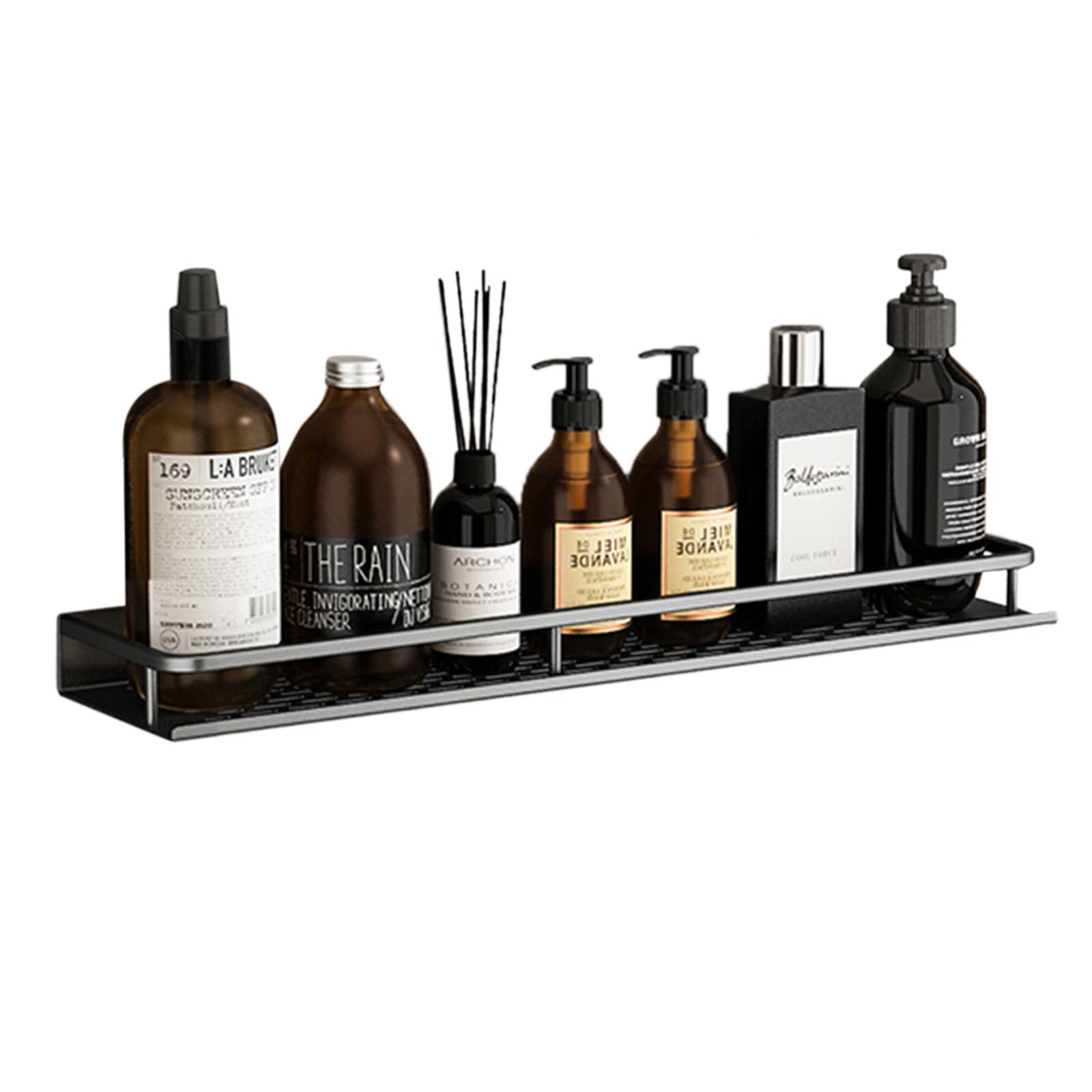Support de shampoing pour douche adhésif idéal pour salle de bain et WC noirs