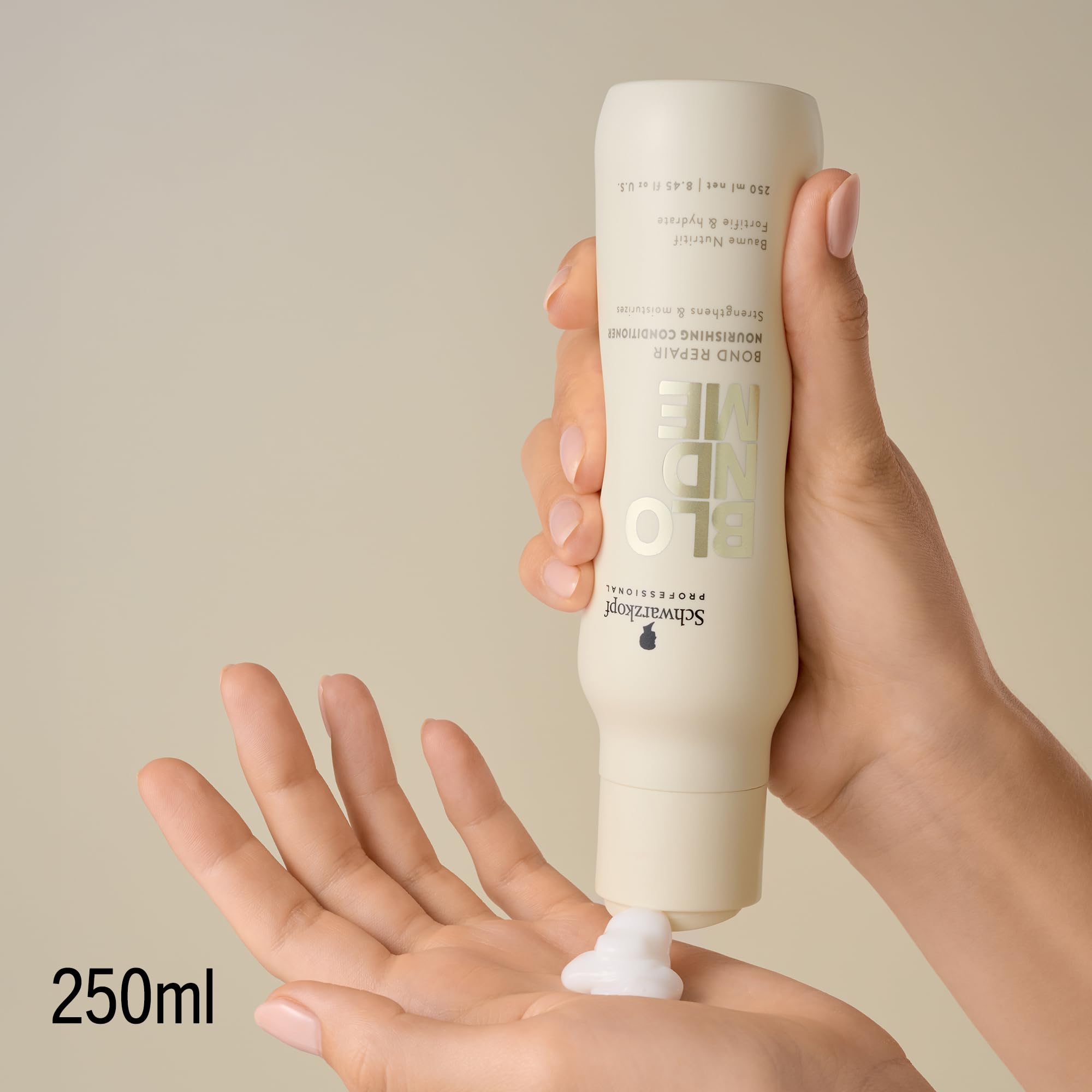 Schwarzkopf Professional BLONDME Bond Repair Nourishing Conditioner Hair Conditioner With Lightweight Formula Almond Oil White Tea Deeply Nourishing Hydrating And Detangling 250 ml - Image 2