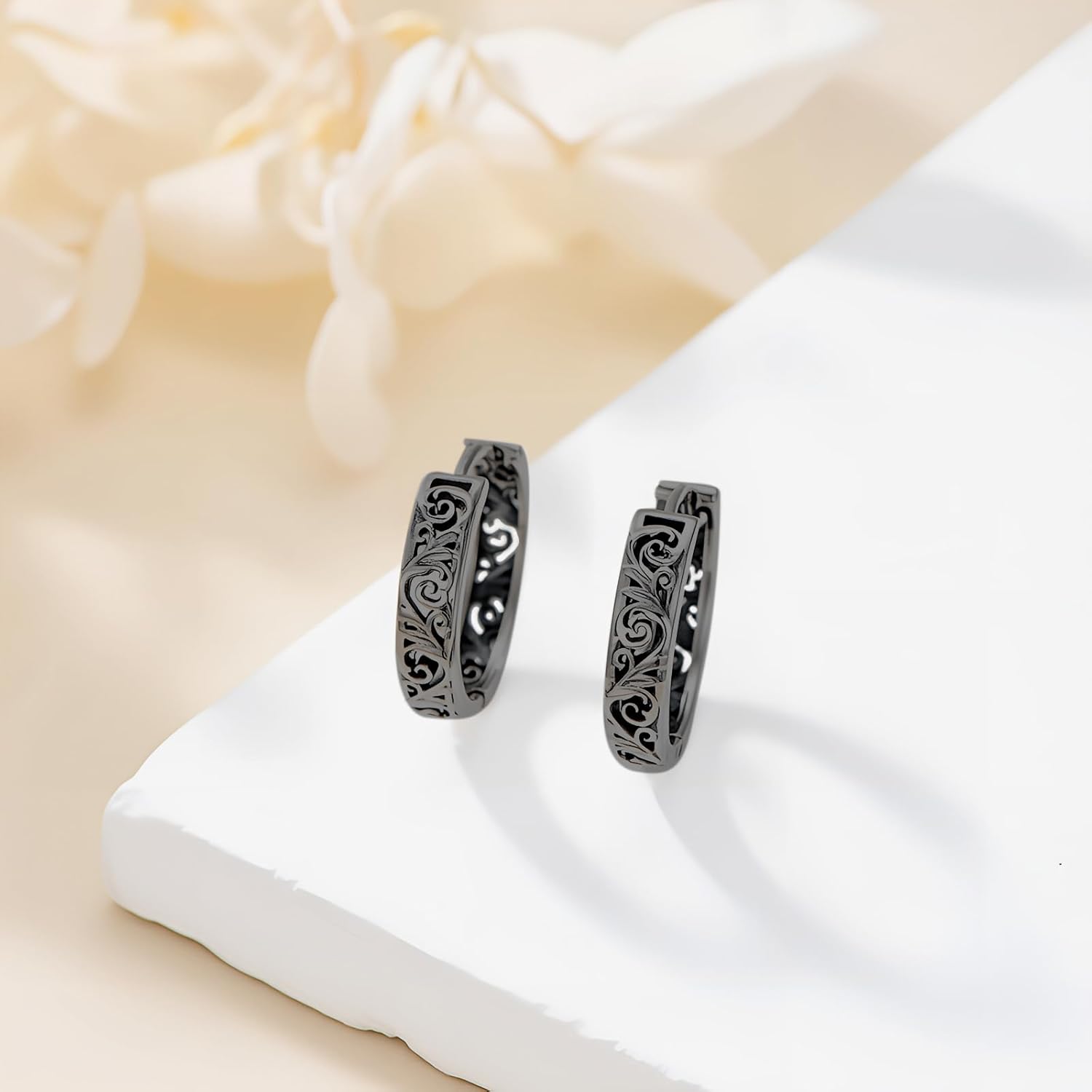 SIMONLY Vintage Leaf/Celtic Knot/Filigree Earrings for Women 925 Sterling Silver Huggie Hoop Earrings Filigree Jewelry Gifts Mothers Day Christmas