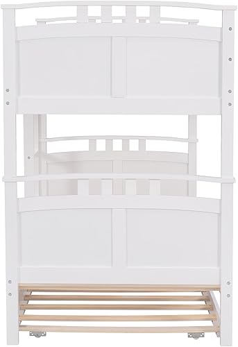 Miniatura 7 de Literas de tamaño individual sobre individual con nido marco de madera con barandillas de protección y escalera para niños niñas adolescentes y