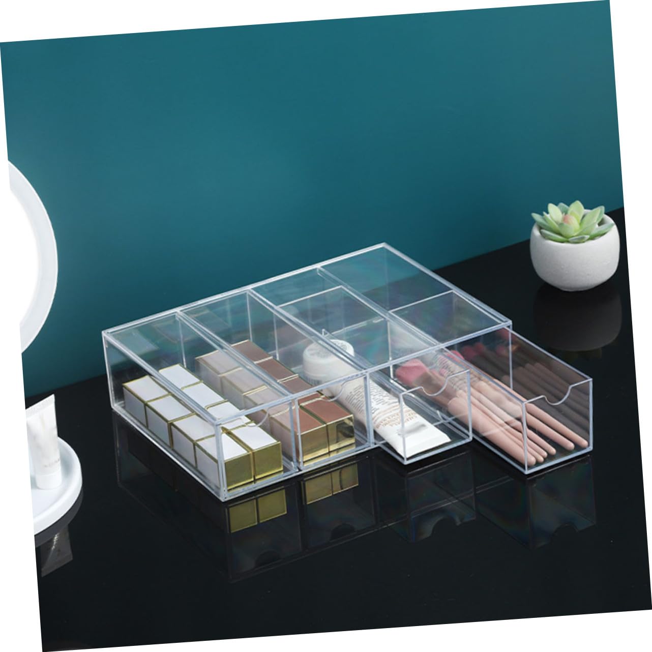Caja Transparente para Guardar Gafas de Sol y Gafas 4 Capas y 2 Unidades, Organizador Resistente de Acrílico PS para Exhibición en Mostrador