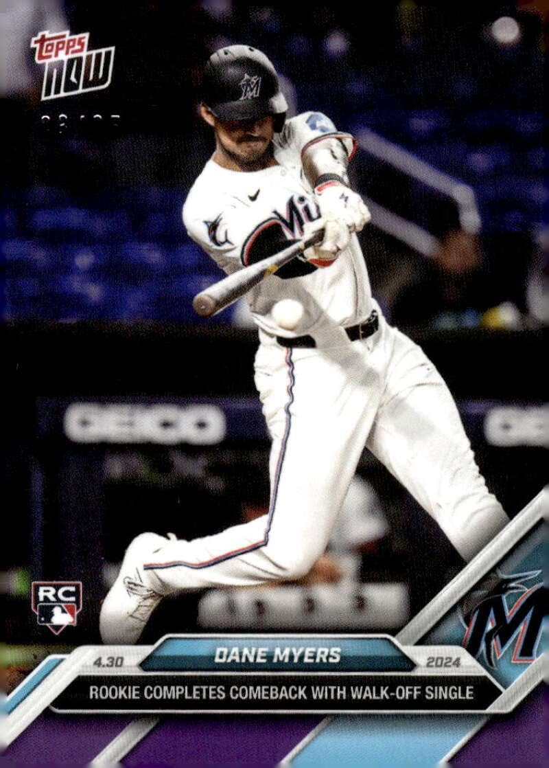 DANE MEYERS RC SP 2024 Topps NOW Purple 3/25 ROOKIE #144 Marlins NM-MT Baseball MLB