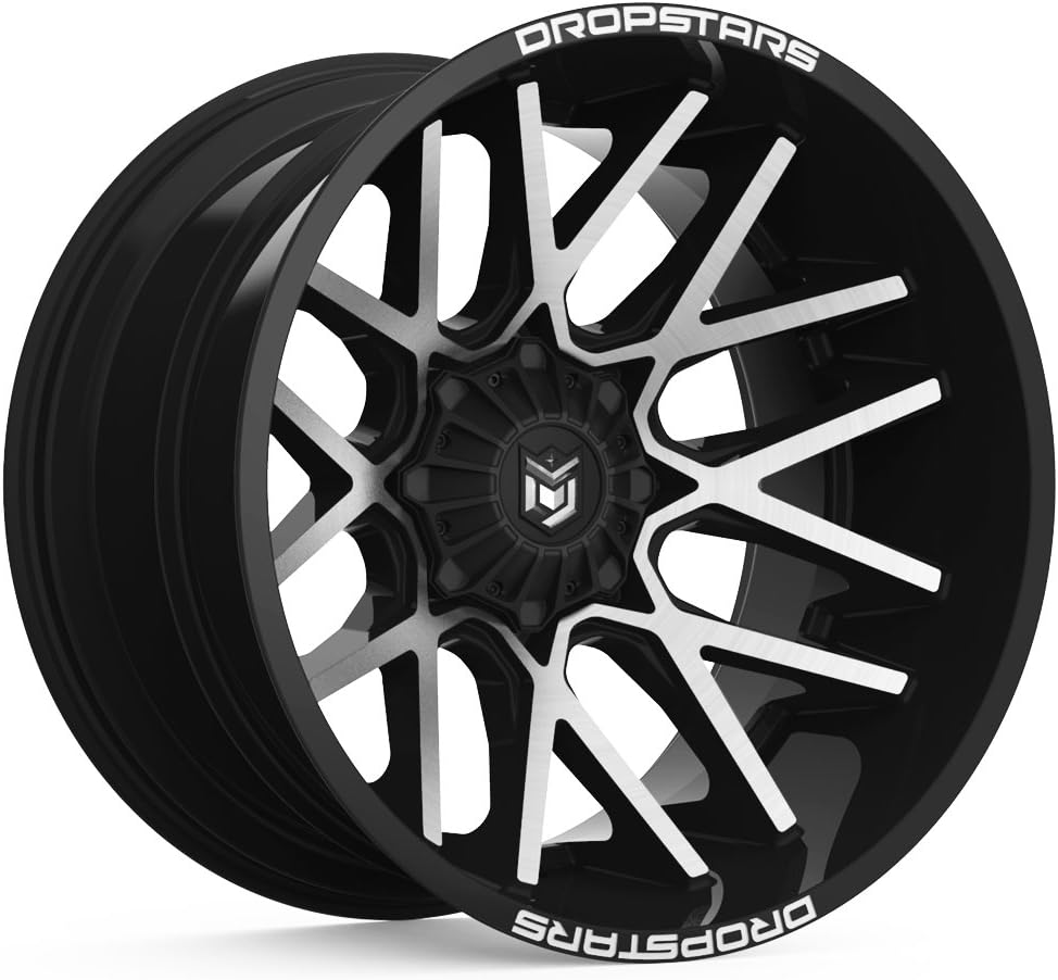 654MB DEEP CONCAVE Black Wheel with Gloss Mirror Machined Face (0 x 12. inches /8 x 100 mm, -44 mm Offset)