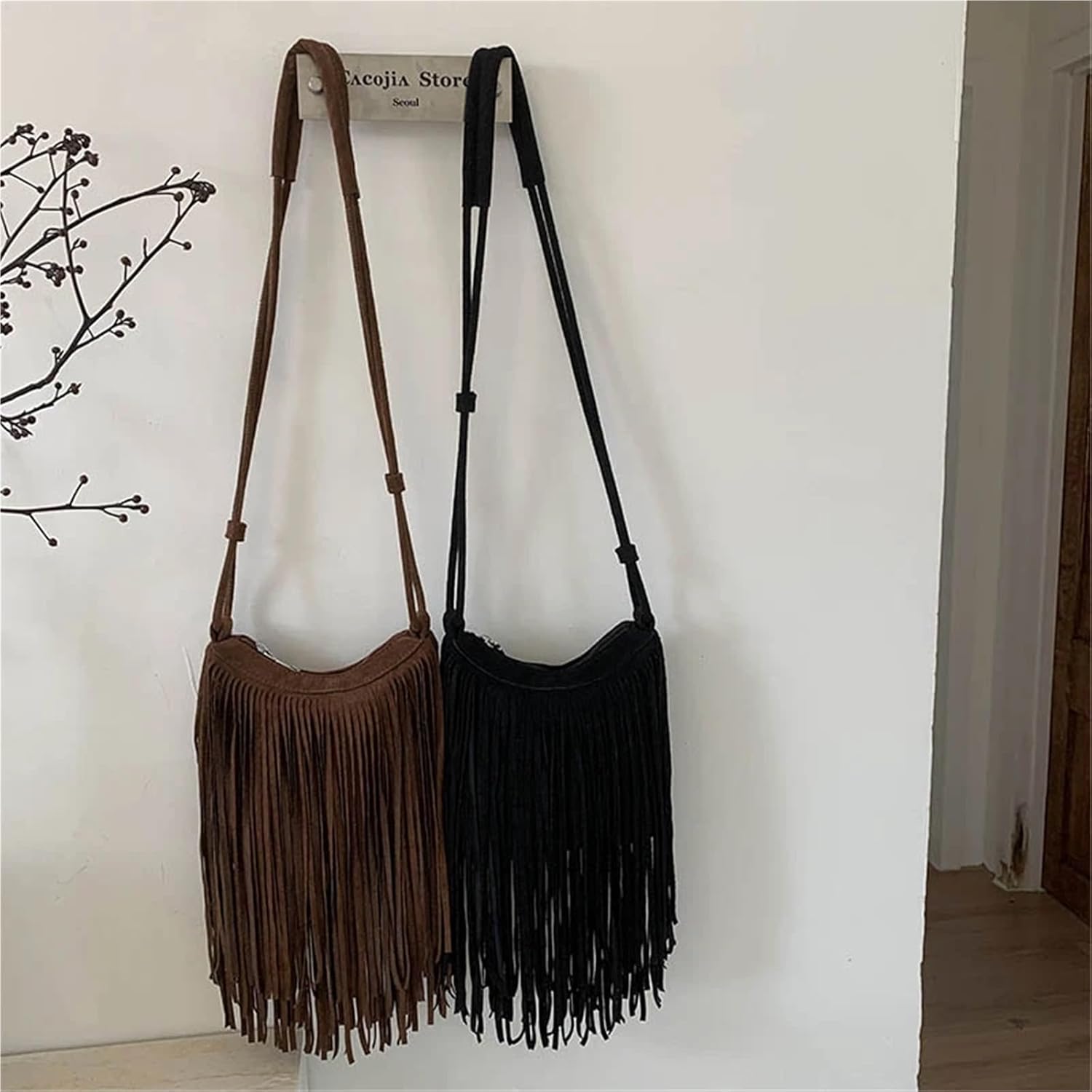 Fringe Bag Tassel Bag, Retro Backpack, Texture Crossbody For Autumn And Winter