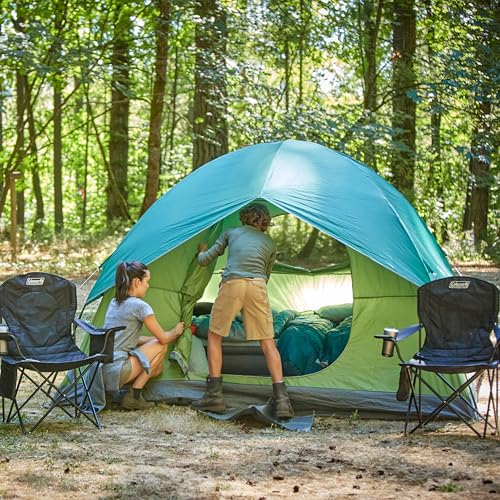 Image of Coleman Sundome Camping Tent with Rainfly, 2 /3 /4 /6 Person Tent Sets Up in 10 Mins, Weatherproof Shelter for Camping, Festivals, Backyard, Sleepovers, & More