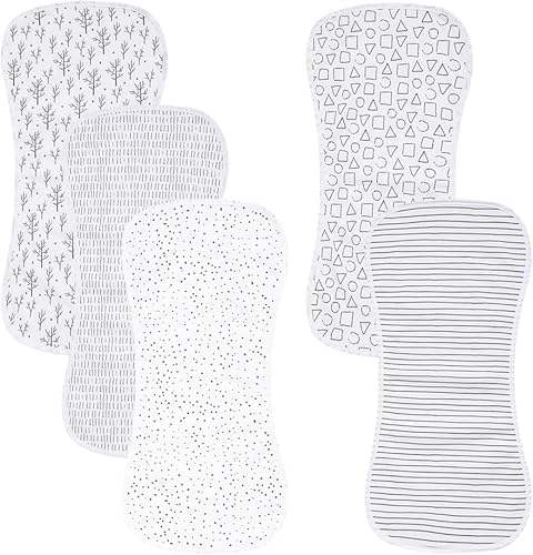 Paquete de 5 paños de algodón para eructos extra absorbentes y suaves para bebés niños y niñas (Animal-1)