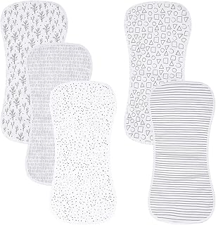 Gelisite 5 Pack Cotton Baby Burp Cloths Extra Absorbent Soft for Baby Boys and Girls (Black-2)