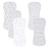 5 Pack Cotton Baby Burp Cloths Extra Absorbent Soft for Baby Boys and Girls (Black-2)